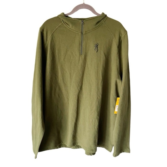 Browning Pullover Men's 2X Green Tom 1/4 Zip Sweatshirt NWT - Picture 1 of 10